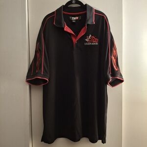 TMR Legion Riders Men's Red and Black Performance Polo Shirt